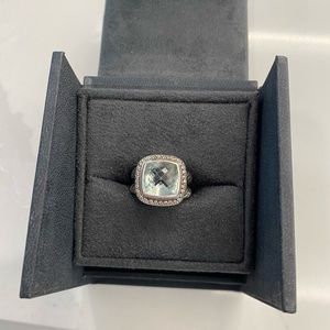 David Yurman 11mm Prasiolite Albion Ring - size 6